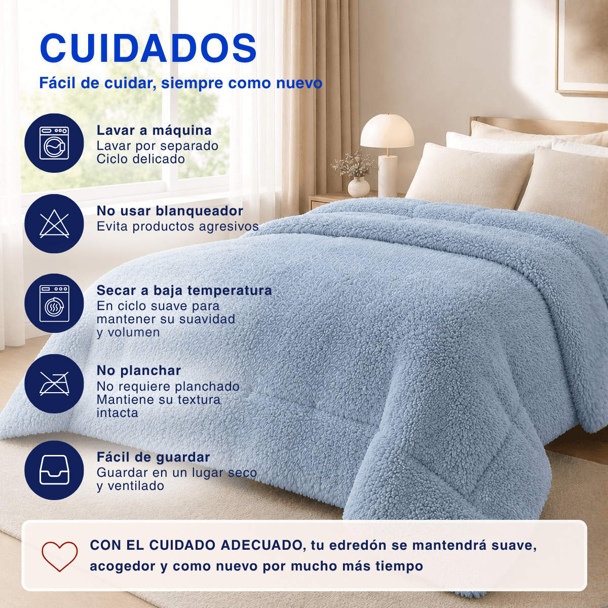 Plumón Cobertor Chiporro Premium Doble Textura Invierno Gris Azulado Guiza