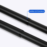 Barras De Cortina 19mm Extensibles Metálicas 120-210 Cm (NEGRO)