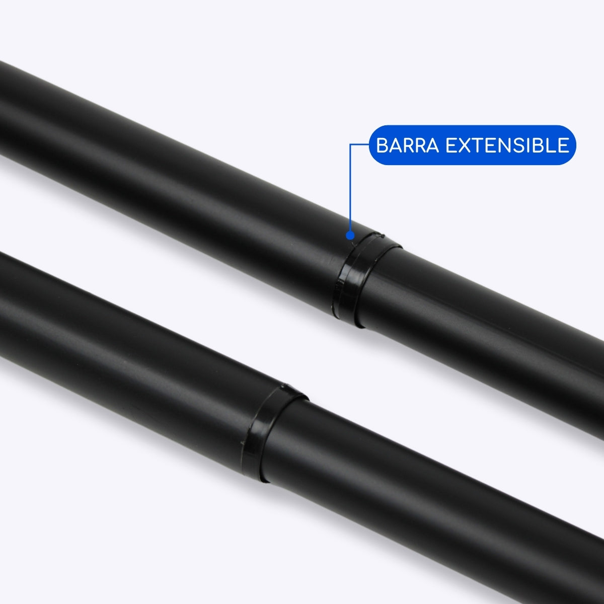 Barras De Cortina 19mm Extensibles Metálicas 120-210 Cm (NEGRO)