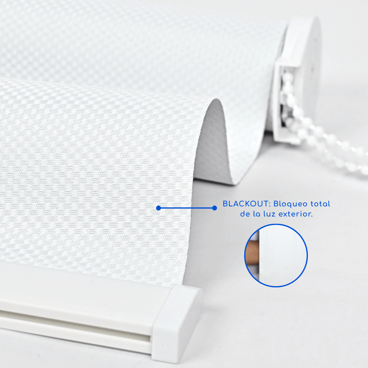 Cortina Roller Blackout 1 Paño SIN CENEFA-BLANCO LISO