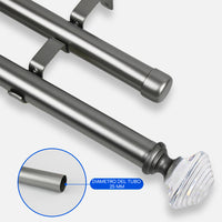 Barras De Cortina 25mm Extensibles Metálicas 160-300 Cm (PLATEADO)