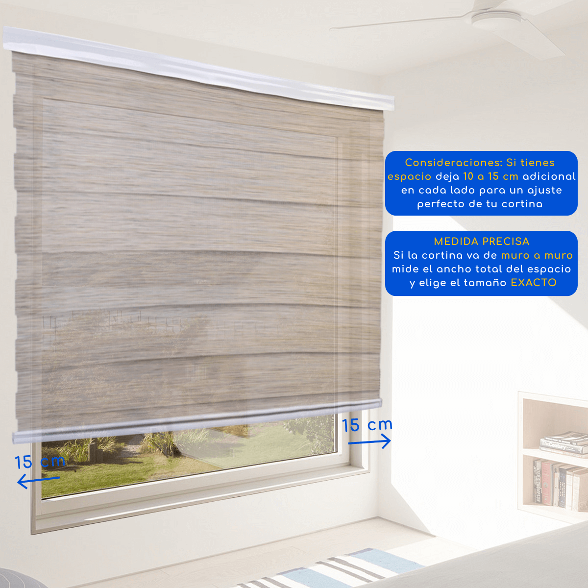 Cortina Roller Duo Zebra Día Y Noche - CRUDO JASPEADO