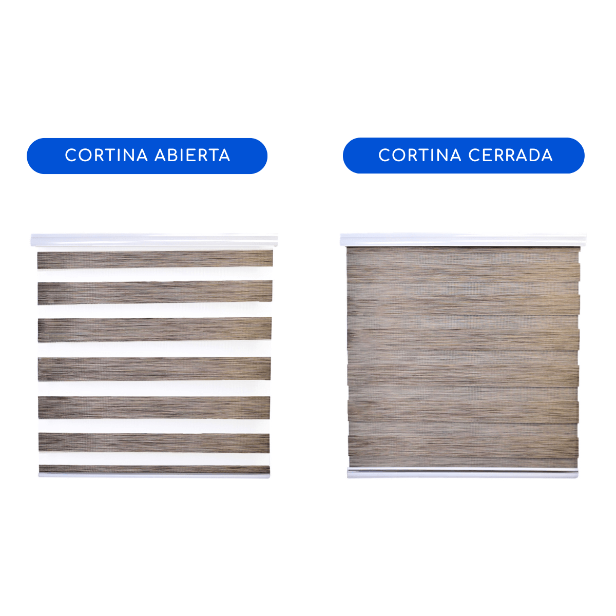 Cortina Roller Duo Zebra Día Y Noche - MARRON JASPEADO