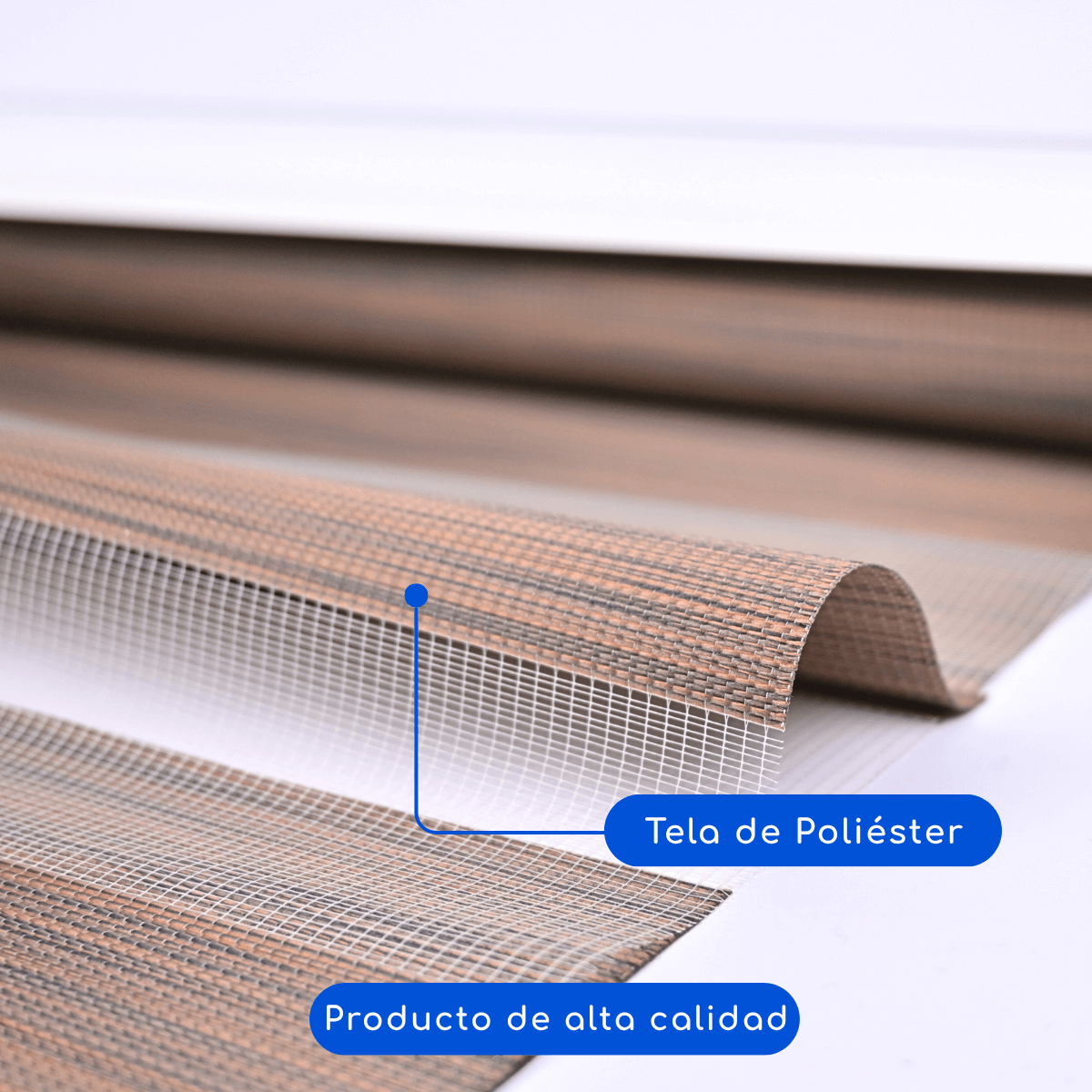 Cortina Roller Duo Zebra Día Y Noche - CAFE OSCURO JASPEADO