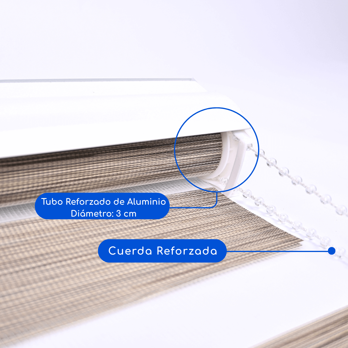 Cortina Roller Duo Zebra Día Y Noche - MARRON JASPEADO