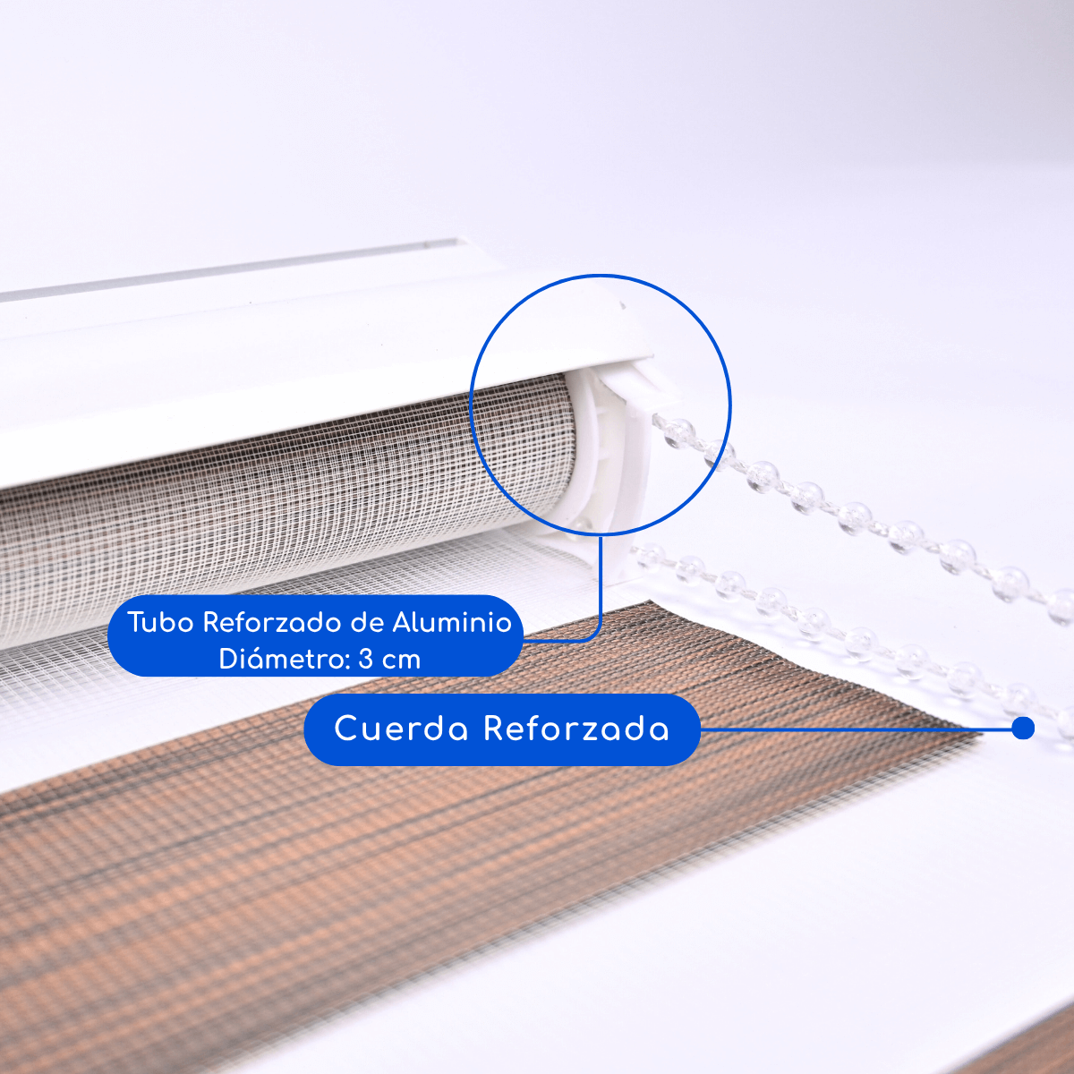 Cortina Roller Duo Zebra Día Y Noche - CAFE OSCURO JASPEADO