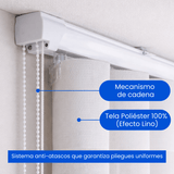 Cortina Roller Vertical 2 Paños 150 C/u Con Riel Blanca Guiza