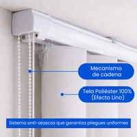 Cortina Roller Vertical 2 Paños 150 C/u Con Riel Blanca Guiza