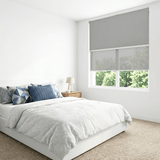 Cortina Roller Blackout Doble 2 Paño Con Visillo Gris Claro Lino SIN CENEFA