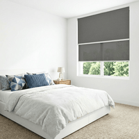 Cortina Roller Blackout Doble 2 Paño Con Visillo Gris Oscuro Lino SIN CENEFA