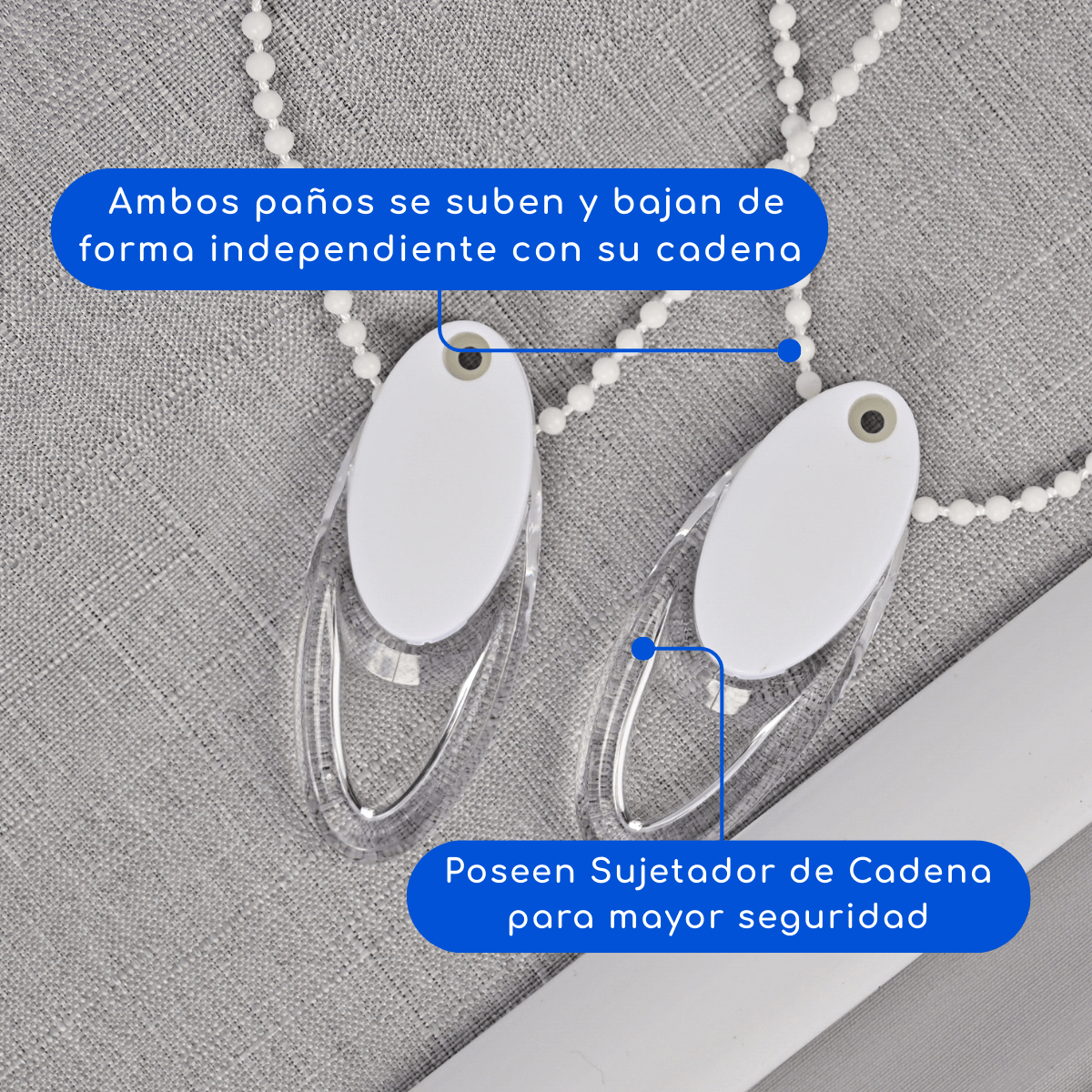 Cortina Roller Blackout Doble 2 Paño Con Visillo Gris Claro Lino SIN CENEFA