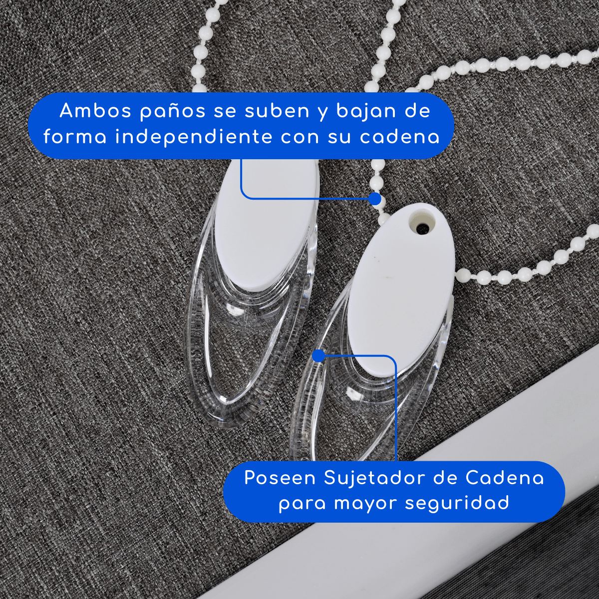 Cortina Roller Blackout Doble 2 Paño Con Visillo Gris Oscuro Lino SIN CENEFA