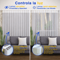 Cortina Roller Vertical 1 Paño Con Riel Gris Guiza