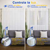 Cortina Roller Vertical 1 Paño Con Riel Blanca Guiza