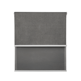 Cortina Roller Blackout Doble 2 Paño Con Visillo Gris Oscuro Lino SIN CENEFA
