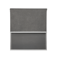 Cortina Roller Blackout Doble 2 Paño Con Visillo Gris Oscuro Lino SIN CENEFA