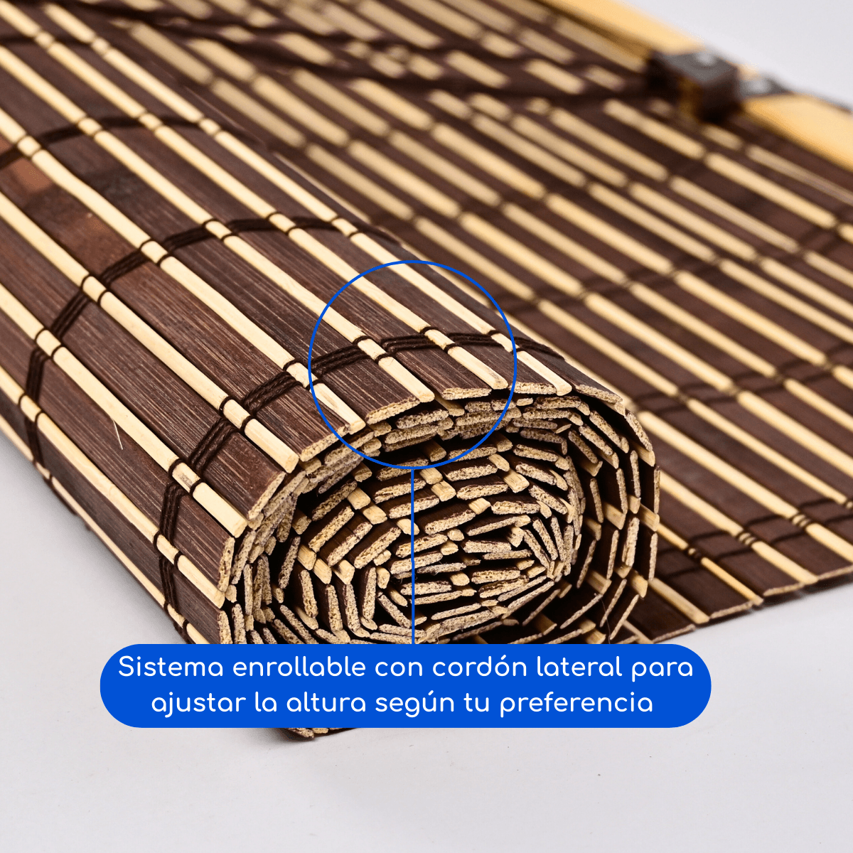 Cortina Roller Bambu Persiana Enrollable Cafe Oscuro Guiza