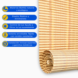 Cortina Roller Bambu Persiana Enrollable - NATURAL