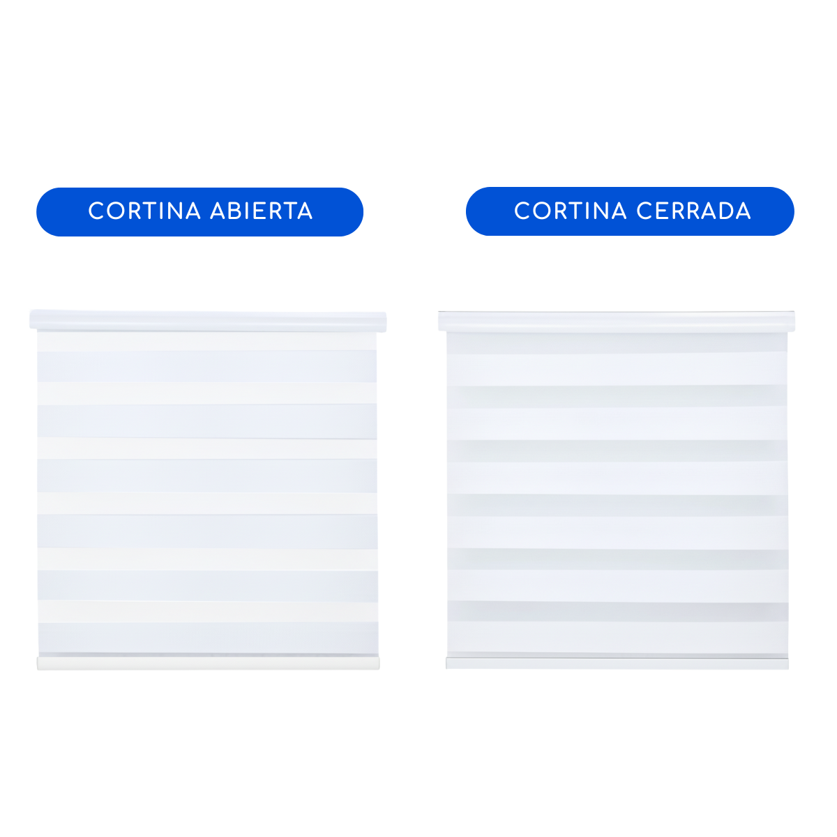 Cortina Roller Duo Blackout 80% Día Y Noche - Blanco
