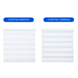 Cortina Roller Duo Blackout 80% Día Y Noche - Blanco