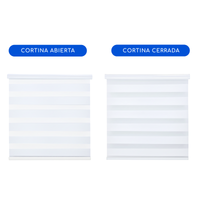 Cortina Roller Duo Blackout 80% Día Y Noche - Blanco