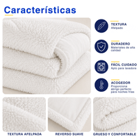 Plumón Cobertor Chiporro Premium Doble Textura Invierno Blanco Guiza
