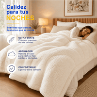 Plumón Cobertor Chiporro Premium Doble Textura Invierno Blanco Guiza