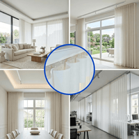 Cortina Roller Vertical 2 Paños 150 C/u Con Riel Blanca Guiza