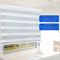 Cortina Roller Duo Blackout 80% Día Y Noche - Gris Claro