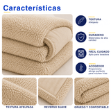 Plumón Cobertor Chiporro Premium Doble Textura Invierno Beige Guiza