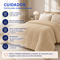 Plumón Cobertor Chiporro Premium Doble Textura Invierno Beige Guiza