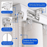 Cortina Roller Vertical 2 Paños 150 C/u Con Riel Blanca Guiza