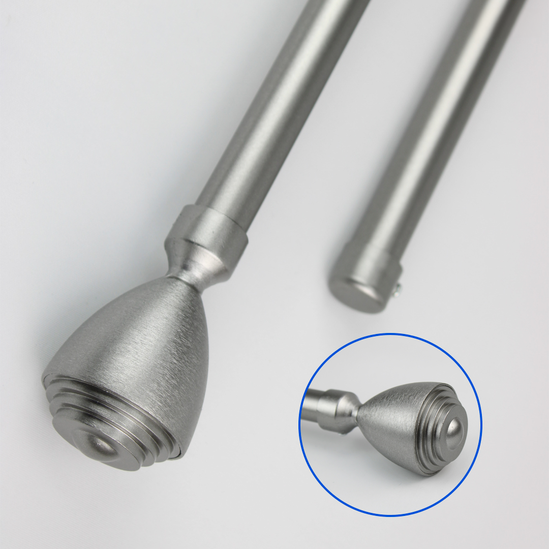 Barras De Cortina 19mm Extensibles Metálicas 120-210 Cm (PLATEADO)