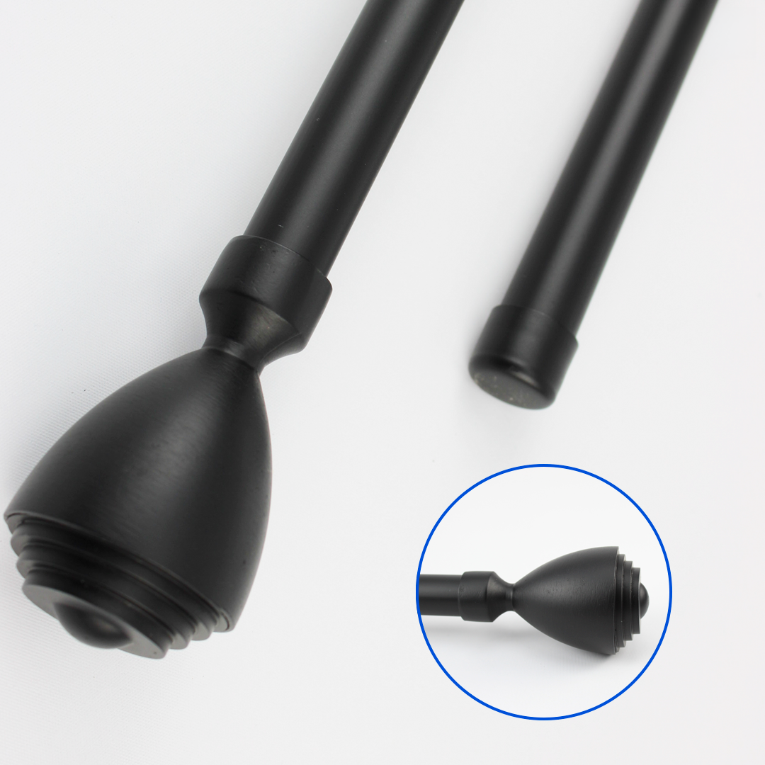 Barras De Cortina 19mm Extensibles Metálicas 160-300 Cm (NEGRO)