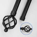 Barras De Cortina 19mm Extensibles Metálicas 120-210 Cm (NEGRO)