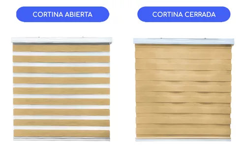Cortina Roller Duo Zebra Día Y Noche - BEIGE JASPEADO