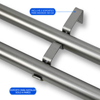 Barras De Cortina 25mm Extensibles Metálicas 160-300 Cm (PLATEADO)