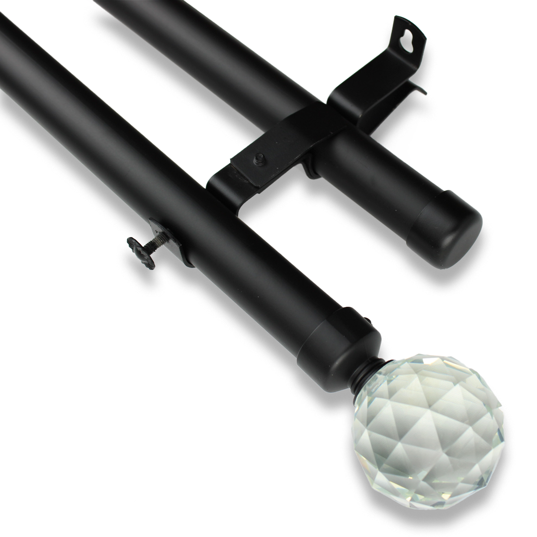Barras De Cortina 25mm Extensibles Metálicas 160-300 Cm (NEGRO)