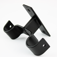 Set De 2 Soportes Dobles Para Barra De Cortinas De Techo - NEGRO MATE