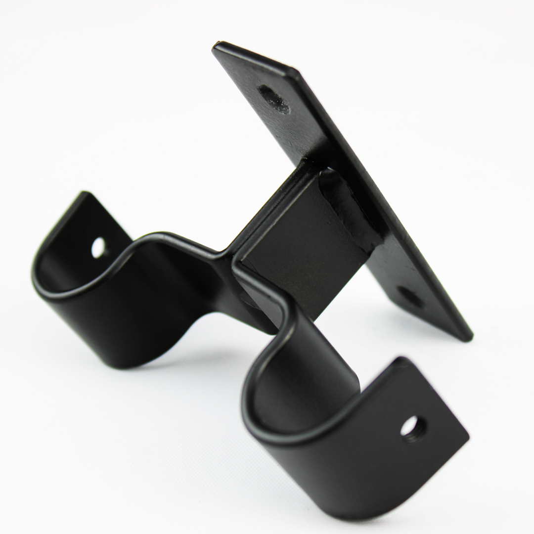Set De 2 Soportes Dobles Para Barra De Cortinas De Techo - NEGRO MATE