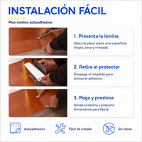 Piso Vinílico Autoadhesivo 91,44x15,24cm Antideslizante 5m2 36 piezas Marron Guiza