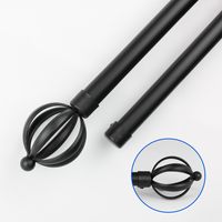 Barras De Cortina 19mm Extensibles Metálicas 160-300 Cm (NEGRO)
