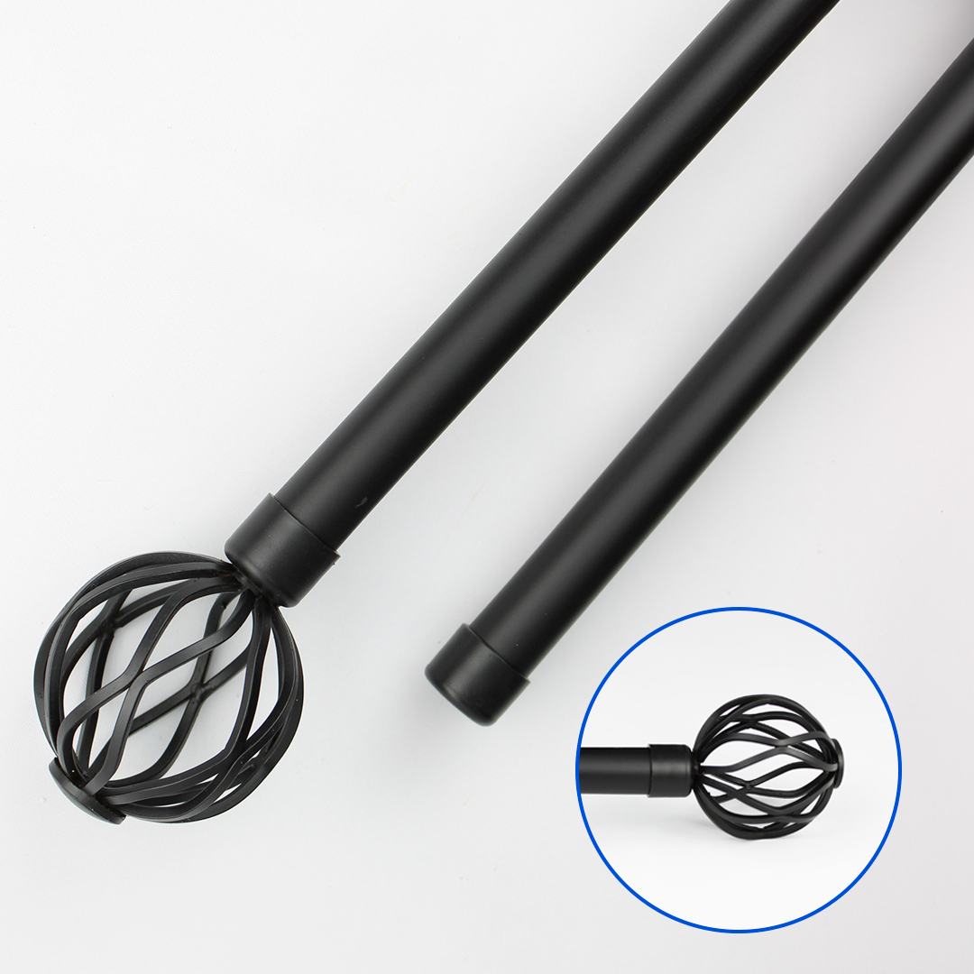Barras De Cortina 19mm Extensibles Metálicas 160-300 Cm (NEGRO)