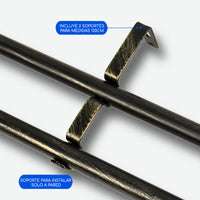 Barras De Cortina 19mm Extensibles Metálicas 120-210 Cm (NEGRO)