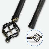 Barras De Cortina 19mm Extensibles Metálicas 120-210 Cm (NEGRO)