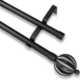 Barras De Cortina 19mm Extensibles Metálicas 120-210 Cm (NEGRO)