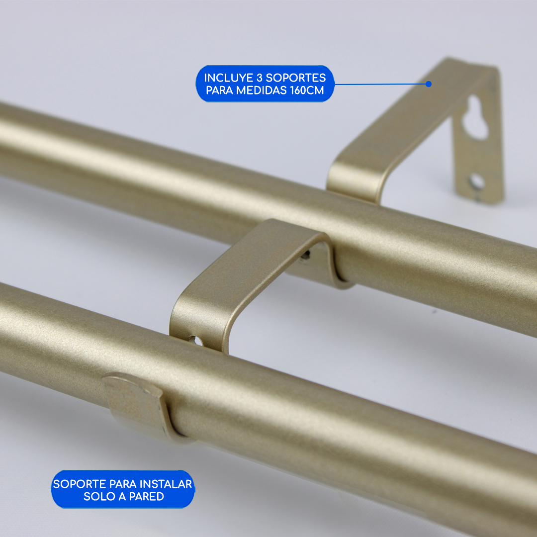 Barras De Cortina 19mm Extensibles Metálicas 160-300 Cm (DORADO)