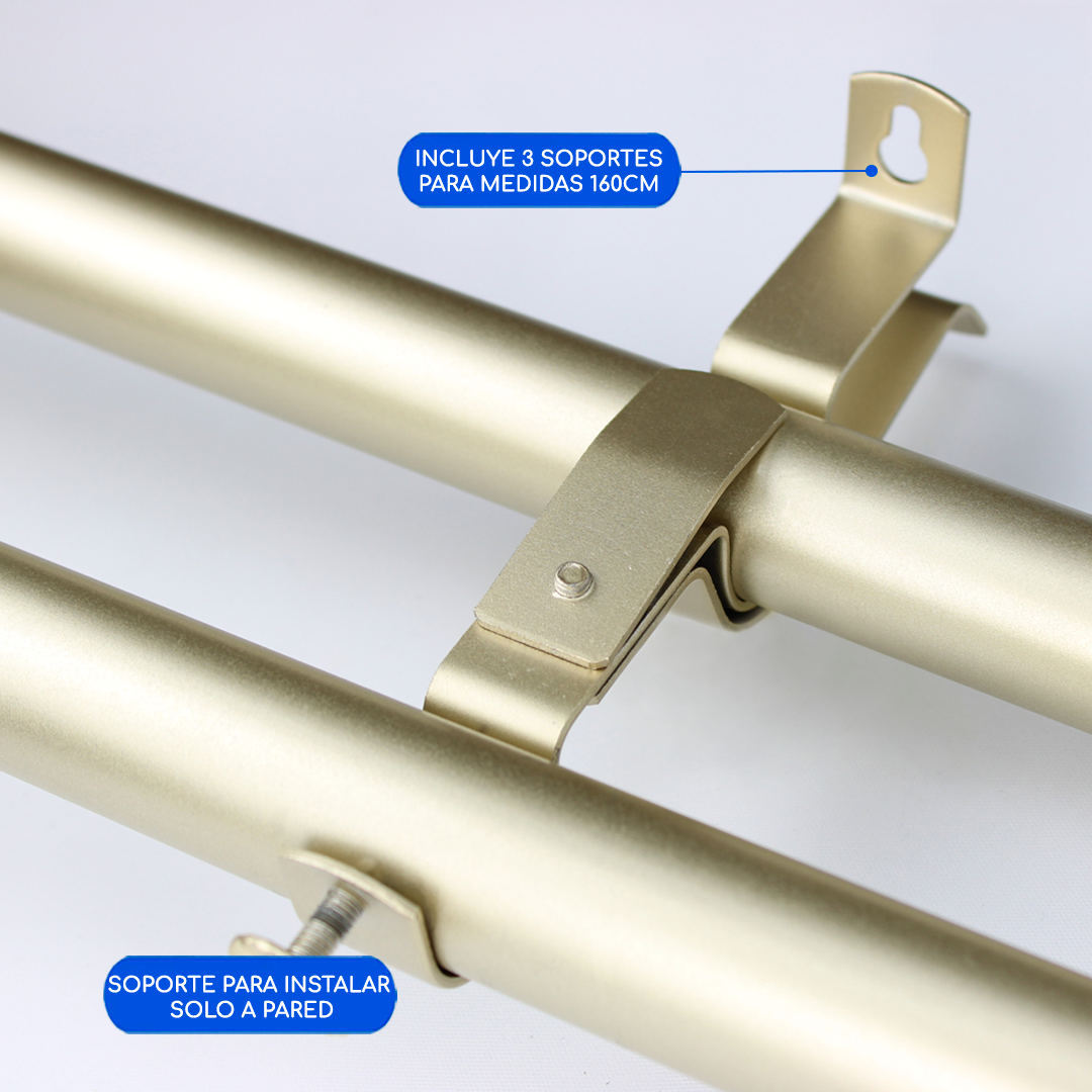 Barras De Cortina 25mm Extensibles Metálicas 160-300 Cm (DORADO)