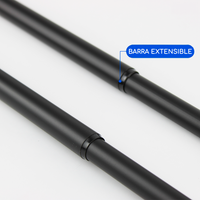Barras De Cortina 25mm Extensibles Metálicas 120-210 Cm (NEGRO)