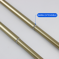 Barras De Cortina 19mm Extensibles Metálicas 120-210 Cm (DORADO)